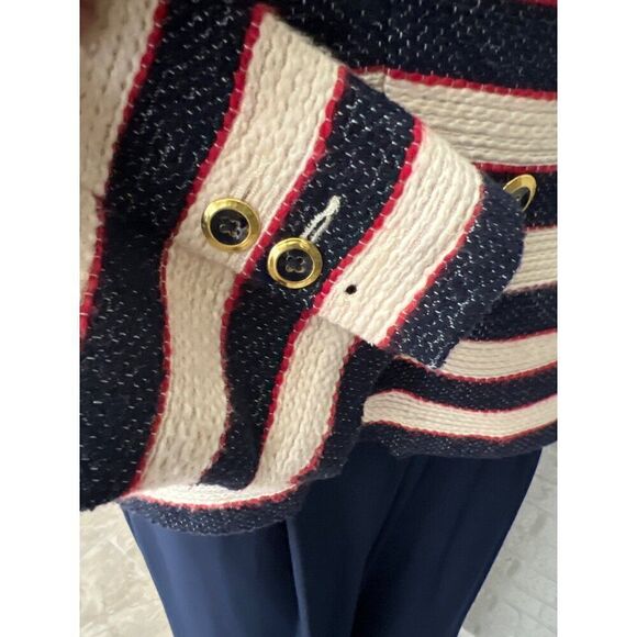 Cabi Women Cruise Nautical Striped Double Breasted Blazer Size 6 - Picture 9 of 13